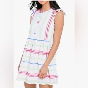 NWT!! VINEYARD VINES MULTI-STRIPE WHITE CAP DRESS - SIZE 10